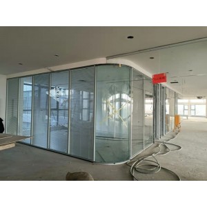 内钢外铝玻璃隔断型材批发 45度斜角拼接 铝包钢隔断双玻百叶